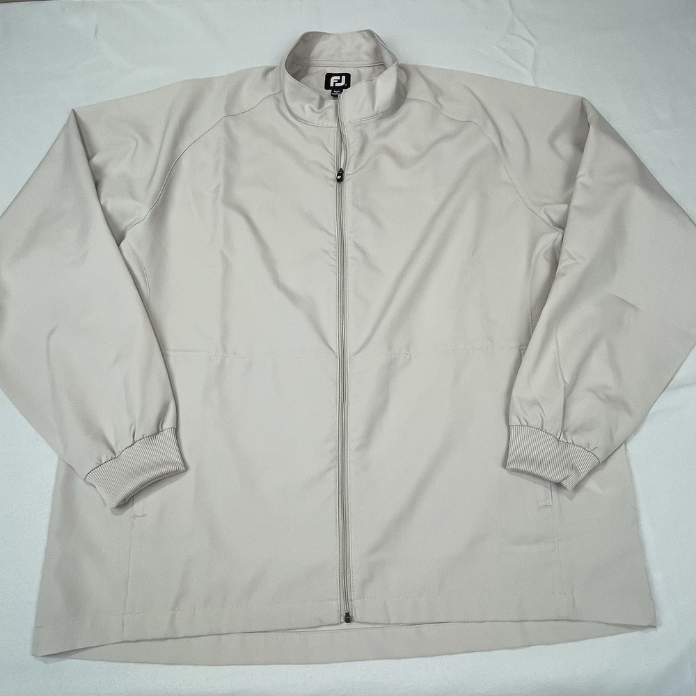 FootJoy FJ Men's Large Light Gray Full Zip Performance Jacket Golf Wear ELUC !!